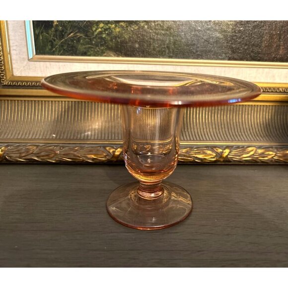 Vintage Pink Depression Glass Compote Dish Pedestal Stand - Picture 3 of 16